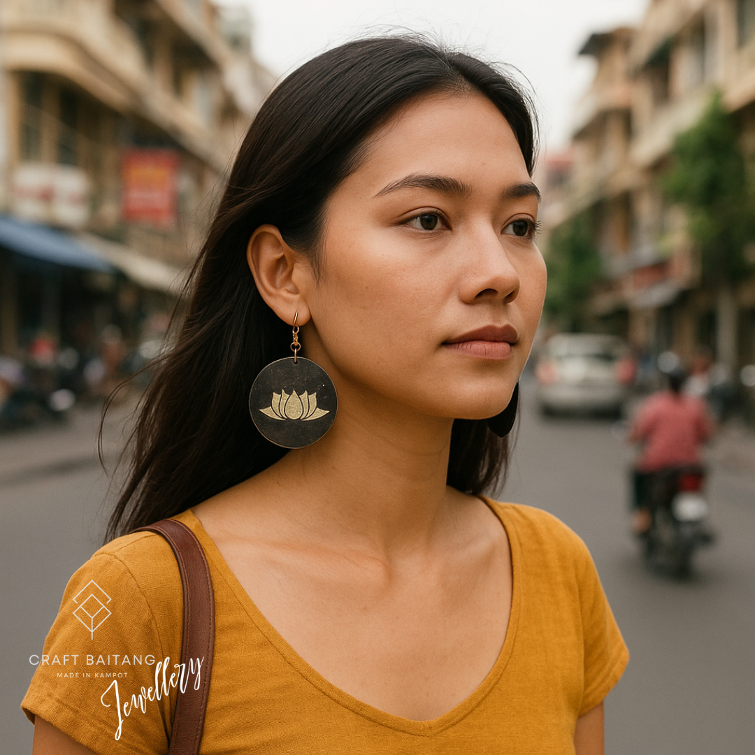 Circle Lotus Earrings
